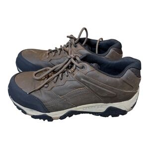 Merrell ASTM F2413-18 Mens Size 9.5 Work Boot Steel Safety Toe Shoes Brown